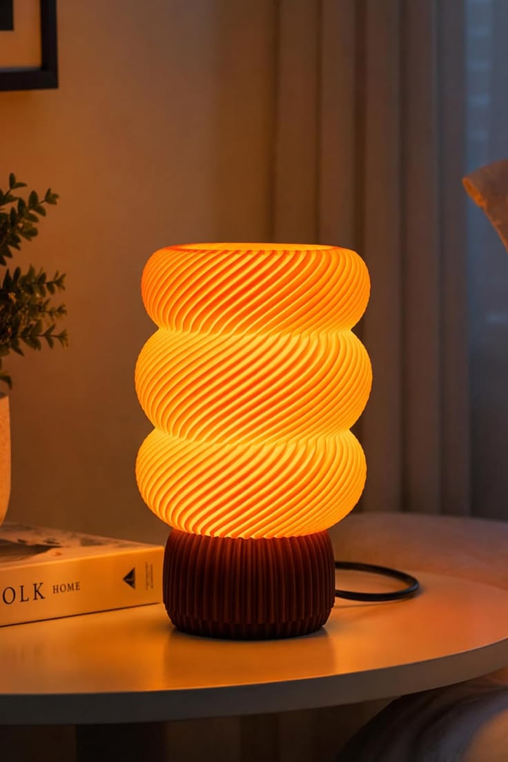 Swirl Glow 3D-Printed Table Lamp