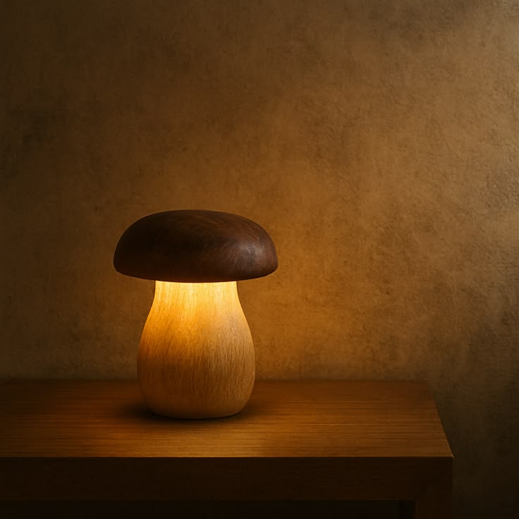 Wooden Mushroom Night Lamp