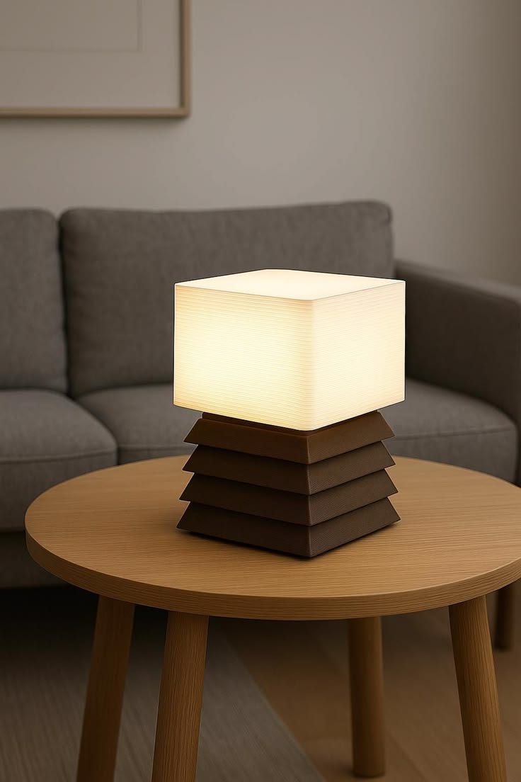 Cube Stack 3D-Printed Lamp