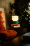 Bubble Ribbed Table Lamp – Teal