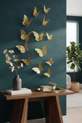 3D Gold Metal Filigree Butterfly Wall Art (Set of 12)