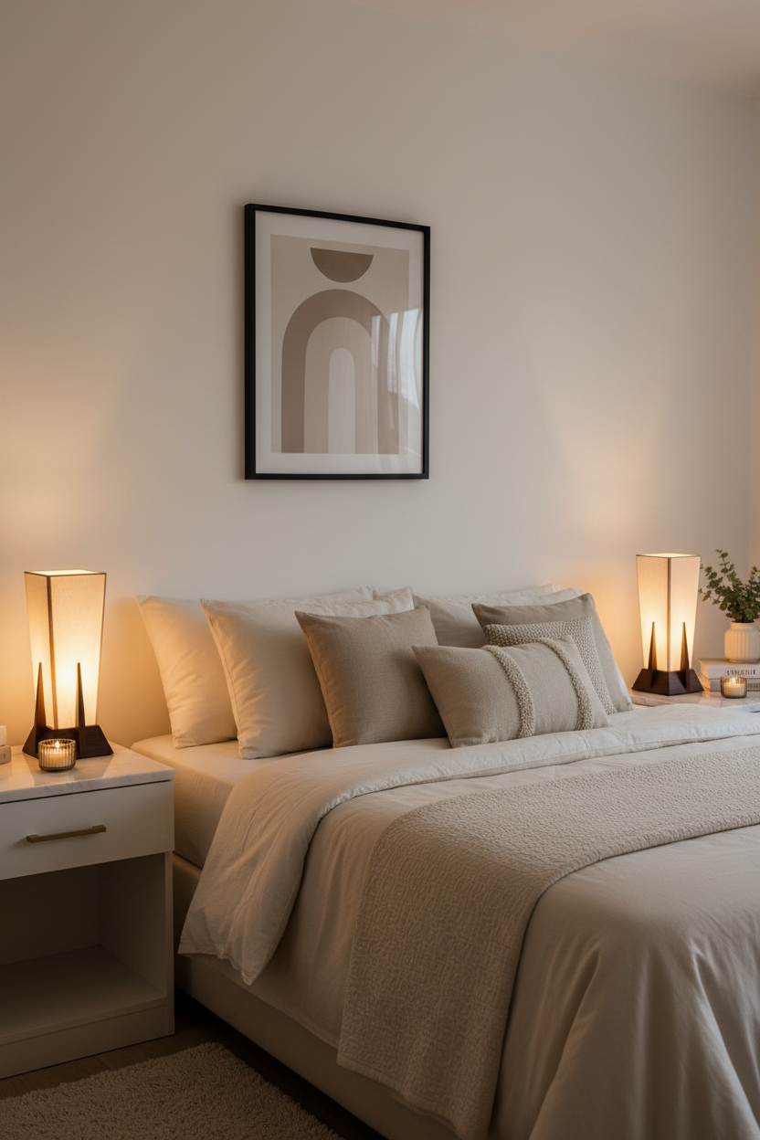 Pyramid Linen Table Lamp